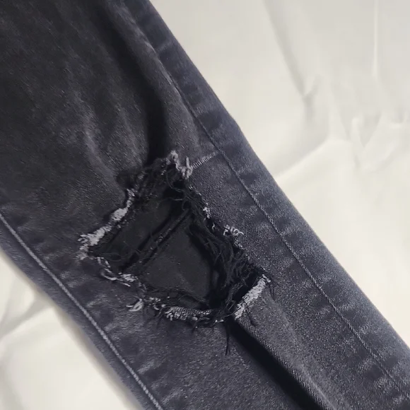 American Eagle Black Jeggings Size 0 Regular Next Level Stretch Distressed - Picture 7 of 8